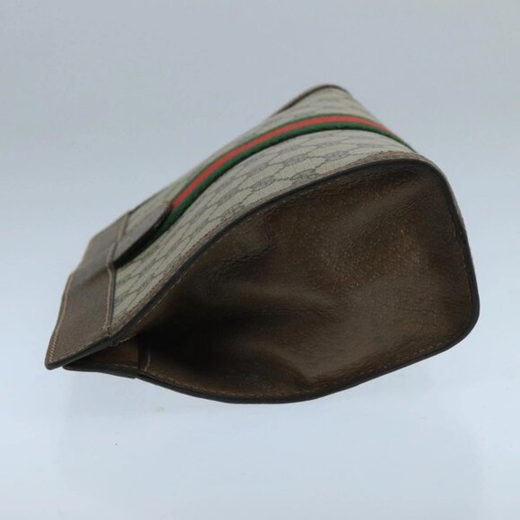 GUCCI GG Supreme Web Sherry Line Clutch Bag PVC Beige 001 014 2125 Auth bs20684 - Picture 4 of 16